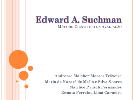 Edward A. Suchman Método Científico da Avaliação