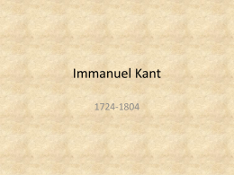 epistemologia - Immanuel Kant