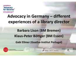 Advocacy in Germany - different experiences of a - Goethe