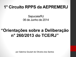 Orientações sobre a Deliberação n° 260/2013 do TCE/RJ