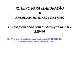 AULA_1_ROTEIRO PARA ELABORAÇÃO MBPF RDC216
