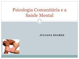 Psicologia Comunitária e a Saúde Mental