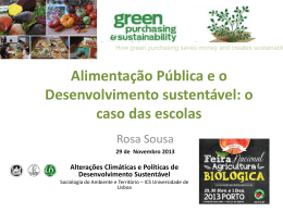 Alimentação pública e desenvolvimento sustentável: o
