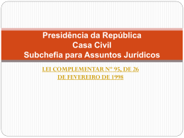 Presidência da República Casa Civil Subchefia para Assuntos
