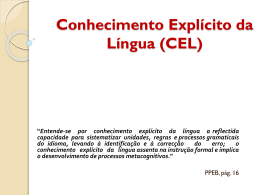 Conhecimento Explícito da Língua (CEL)