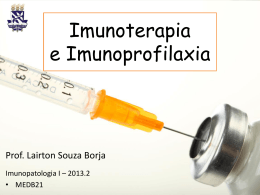 Imunoterapia/Imunoprofilaxia