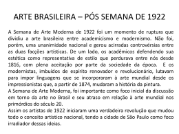 ARTE BRASILEIRA * PÓS SEMANA DE 1922