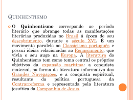 quinhentismo - Colégio Salesiano Recife