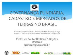 Governança Fundiária Brasileira e o Mercado de Terras Rurais