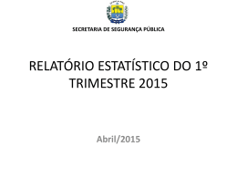 RELATÓRIO ESTATÍSTICO DO 1º TRIMESTRE 2015