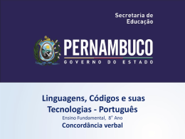 Concordância verbal - Governo do Estado de Pernambuco