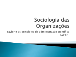 Sociologia das Organizações - Jornalismo