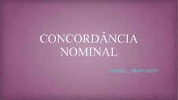 AULA 17 - CONCORDÃ‚NCIA NOMINAL