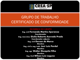 grupo de trabalho certificado de conformidade - Crea-SP