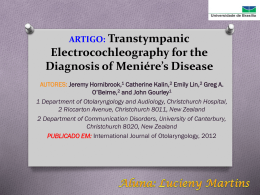 ARTIGO: Transtympanic Electrocochleography for the Diagnosis of