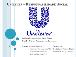 Unilever – Responsabilidade Social