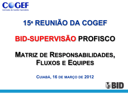 COGEF 15a Reunião BID-SUPERVISÃO 16Mar2012