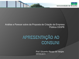 Relatoria CESPE - Universidade de Brasília