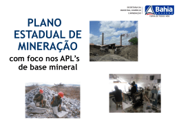 Plano Estadual de Mineração do Estado da Bahia