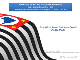 Judicialização em Saúde no Estado de São Paulo
