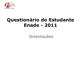 Questionário do Estudante – Enade 2011
