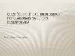 Questões políticas, ideológicas e populacionais na Europa