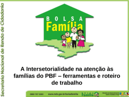 A Intersetorialidade na atenção às famílias do PBF