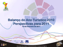 BALANÇO DO ANO TURÍSTICO 2008 PERSPECTIVAS 2009