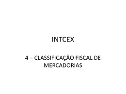 intcex - 4. class. fiscal de mercadorias