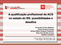 A qualificação profissional do ACS no estado do RS