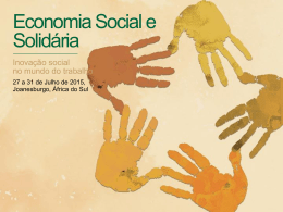 A Economia Social e o Trabalho Digno