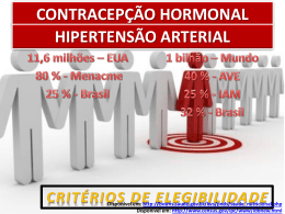 contracepção hormonal hipertensão arterial - GO