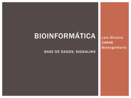 Bioinformática Base de dados: signalink