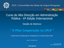 O Pilar Cooperação na CPLP