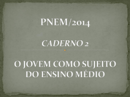 PNEM/2014 CADERNO 2 O JOVEM COMO