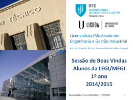 Apresentação 2014/15 - Técnico Lisboa