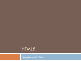 Apresentação sobre HTML5