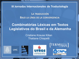 Combinatórias Léxicas em Textos Legislativos do Brasil e