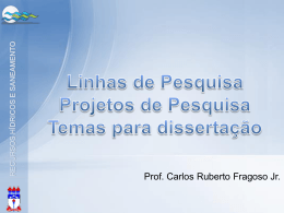 Linhas, projetos e temas de pesquisa - Prof. Ruberto
