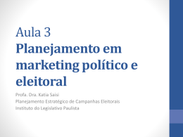 Marketing político - Assembleia Legislativa do Estado de São Paulo