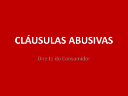 CLÁUSULAS ABUSIVAS