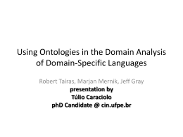 Using Ontologies in the Domain Analysis of Domain