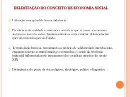Economia social. Economia solidária. Terceiro sector
