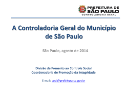 A Controladoria Geral do Município de São Paulo