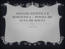 Análise Estética e Semântica * Poesia de Auta de Souza