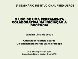 3º seminário institucional pibid-uergs