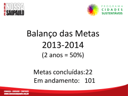 Balanço de Metas 2013/2014