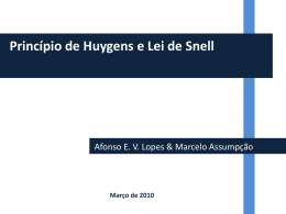 Aula 6 - Princípio de Huygens e Lei de Snell