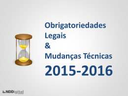 Obrigatoriedades 2015-2016 – Documentos Eletrônicos