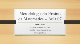 Metodologia do Ensino da Matemática